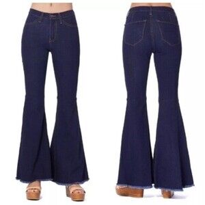 JUDY BLUE Super Flare High Waist Jeans. Dark Wash 9/29 Stretch Made In The USA